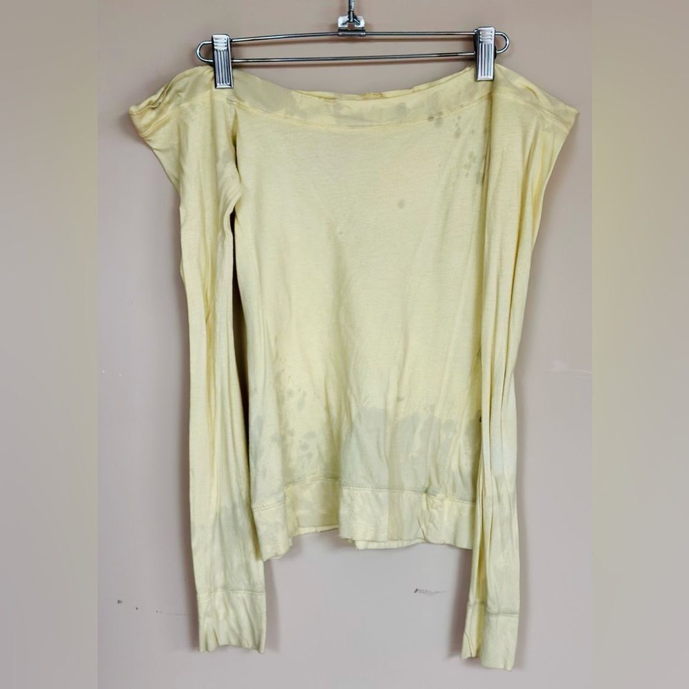 Pretty Punk Yellow Off the Shoulder Long Sleeve Shirt